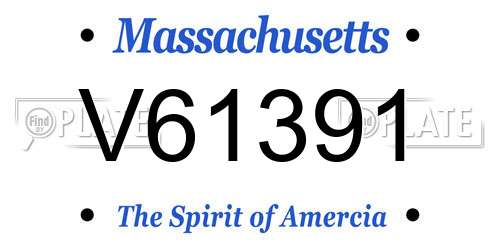 V61391 Massachusetts License Plate
