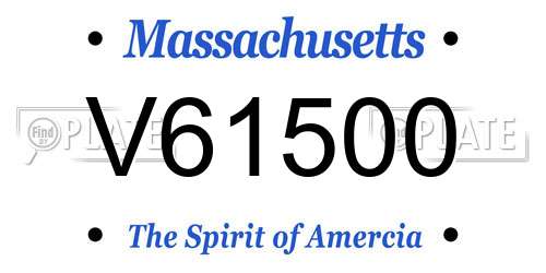 V61500 Massachusetts License Plate