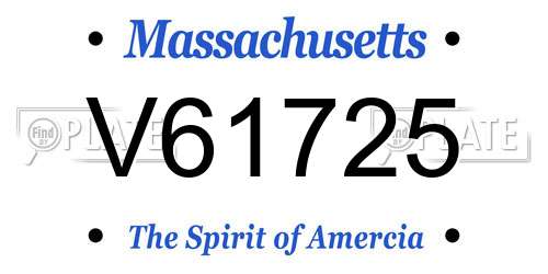 V61725 Massachusetts License Plate