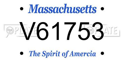 V61753 Massachusetts License Plate