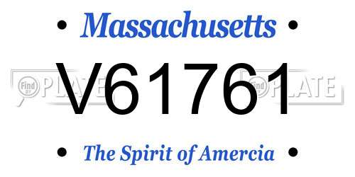 V61761 Massachusetts License Plate