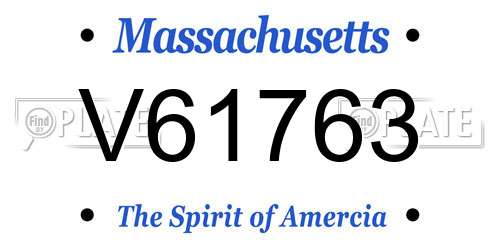 V61763 Massachusetts License Plate