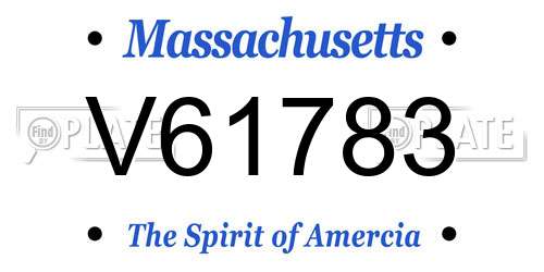 V61783 Massachusetts License Plate