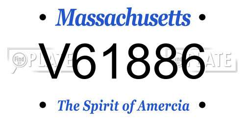 V61886 Massachusetts License Plate