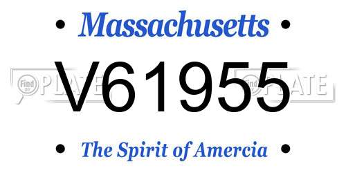 V61955 Massachusetts License Plate