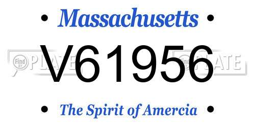 V61956 Massachusetts License Plate