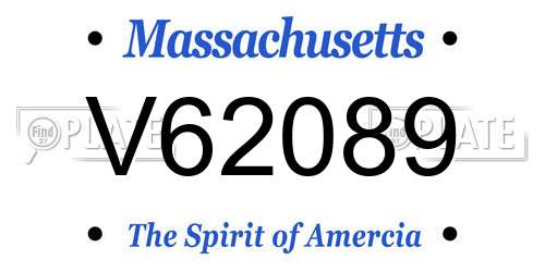 V62089 Massachusetts License Plate