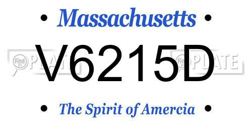 V6215D Massachusetts License Plate