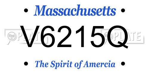 V6215Q Massachusetts License Plate