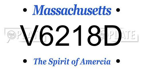 V6218D Massachusetts License Plate