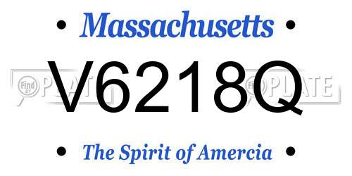 V6218Q Massachusetts License Plate
