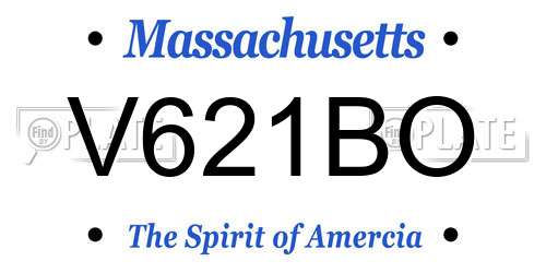 V621BO Massachusetts License Plate