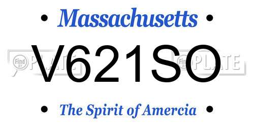 V621SO Massachusetts License Plate