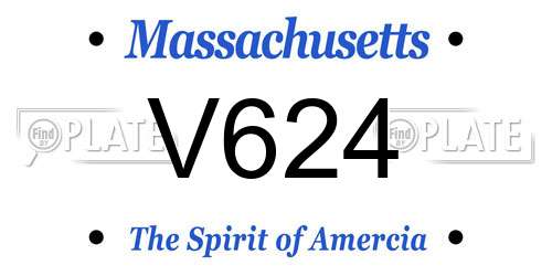 V624 Massachusetts License Plate