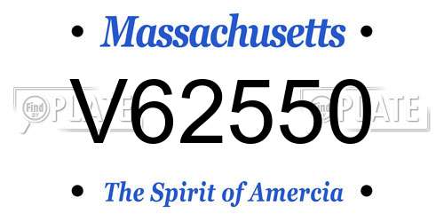V62550 Massachusetts License Plate
