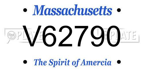 V62790 Massachusetts License Plate