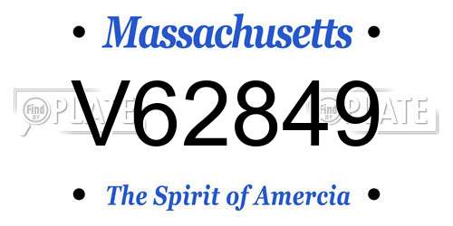 V62849 Massachusetts License Plate