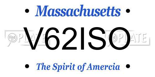 V62ISO Massachusetts License Plate
