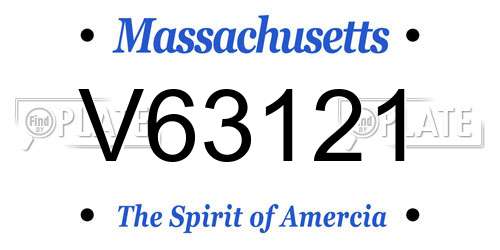 V63121 Massachusetts License Plate