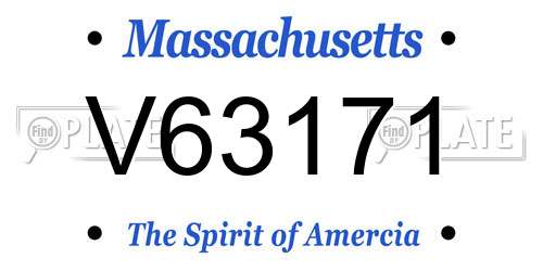 V63171 Massachusetts License Plate
