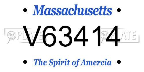 V63414 Massachusetts License Plate
