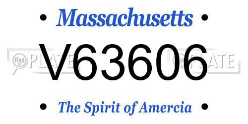 V63606 Massachusetts License Plate
