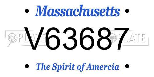 V63687 Massachusetts License Plate