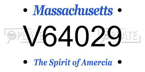 V64029 Massachusetts License Plate