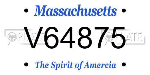 V64875 Massachusetts License Plate