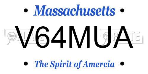 V64MUA Massachusetts License Plate