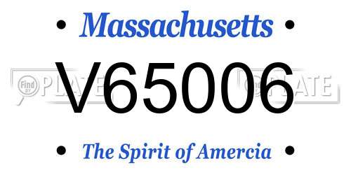 V65006 Massachusetts License Plate