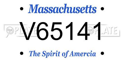 V65141 Massachusetts License Plate
