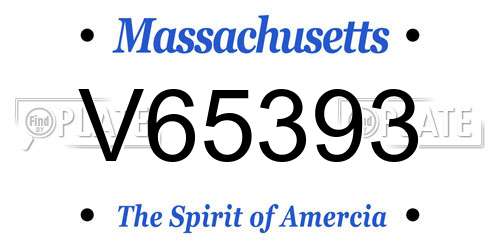 V65393 Massachusetts License Plate