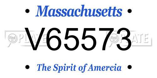 V65573 Massachusetts License Plate