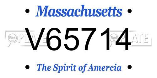 V65714 Massachusetts License Plate