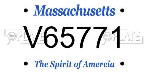 V65771 Massachusetts License Plate