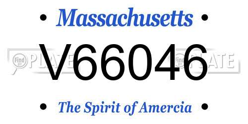 V66046 Massachusetts License Plate