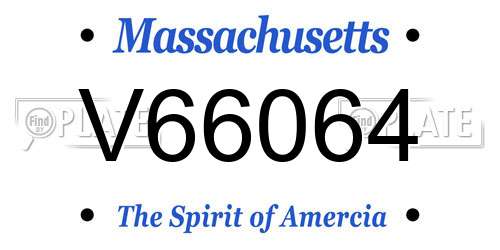 V66064 Massachusetts License Plate