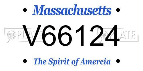 V66124 Massachusetts License Plate