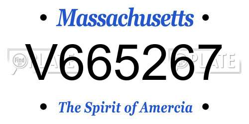 V665267 Massachusetts License Plate