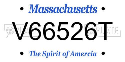 V66526T Massachusetts License Plate