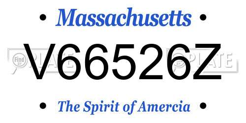 V66526Z Massachusetts License Plate