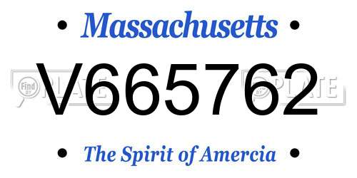 V665762 Massachusetts License Plate