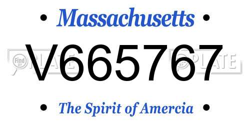V665767 Massachusetts License Plate