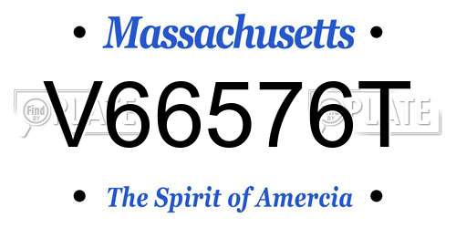 V66576T Massachusetts License Plate