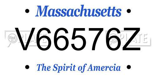 V66576Z Massachusetts License Plate