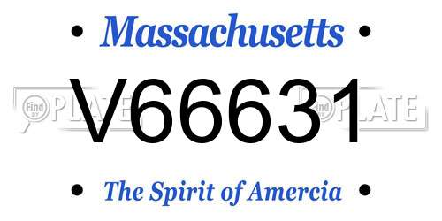 V66631 Massachusetts License Plate