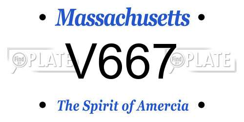 V667 Massachusetts License Plate
