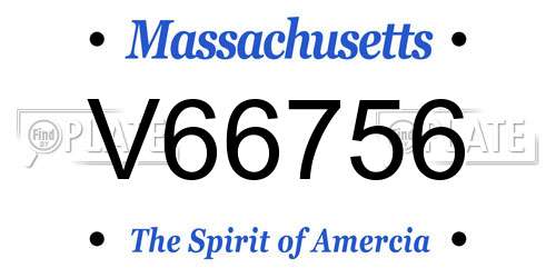 V66756 Massachusetts License Plate