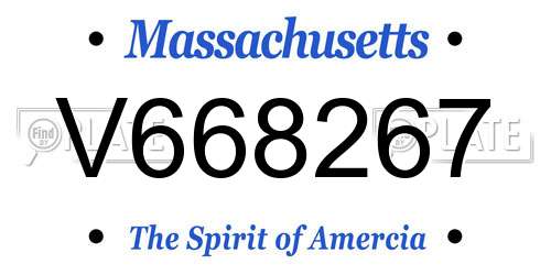 V668267 Massachusetts License Plate